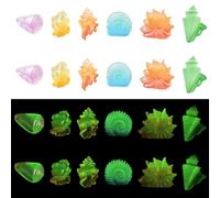 Airssory 30 pcs 6 Styles Miniature Figurines Luminous Conch Shell Resin Ornament Mini Ocean Animals Display for DIY Jewellery Embellishment Craft Home Office Desk Decor