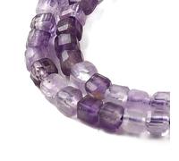 Airssory 340 pcs 2.5mm Purple Natural Amethyst Cube Beads Square Polygon Gemstone Spacer Beads for DIY Jewellery Bracelet Necklace Crafts Phone Keychain Decor