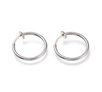 Airssory 4 pcs 18MM 304 Stainless Steel Retractable Clip-on Hoop Earrings Hooks Non-pierced Ears Spring Findings for DIY Jewellery Earring Making Findings Decoration Bulk