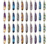 Airssory 40 pcs 10 Colors Feather Alloy Charms Ethnic Leaf Wing Native American Charms for DIY Jewellery Bracelet Necklace Earring Bag Keychain Decoration
