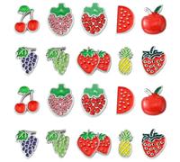 Airssory 40 pcs 10 Styles Fruits Enamel Beads Strawberry Cherry Grape Pineapple Watermelon Spacer Beads for DIY Jewellery Bracelet Necklace Earring Bag Keychain Phone Decor