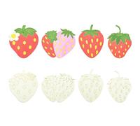 Airssory 40 pcs 4 Styles Unfinished Blank Strawberry Shaped Wood Cutout Charms Imitation Fruit Wood Slices for DIY Painting Art Craft Home Party Decor Embellishment