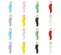 Airssory 40 pcs 8 Colours Hot Pepper Chili Enamel Charms Hot Horn of Plenty Italian Horn Cornicello Charms for DIY Jewellery Bracelet Necklace Earring Bag Keychain Phone Decor