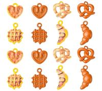 Airssory 40 pcs 8 Styles Baking Paint Mini Bread Charms 3D Dessert Imitation Food Charms for DIY Jewellery Necklace Earring Bracelet Crafts Bag Keychain Phone Decor