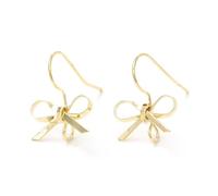 Airssory 40 pcs Golden Color Bowknot Shaped Brass Earring Hooks Stud with Loops Bow Tie Fish Hoops Earwire for DIY Jewellery Earring Making Findings Decoration