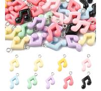 Airssory 40 pcs Mixed Colours Musical Note Shaped Resin Charms Music Symbol Sign Charms for DIY Jewellery Bracelet Necklace Earring Crafts Bag Keychain Decor