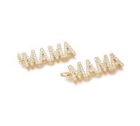 Airssory 5 pcs 29MM Brass Cubic Zirconia Word MAMA Charms Mom Mothers Day Theme Charms for DIY Jewellery Necklace Bracelet Earring Crafts Bag Keychain Phone Decor