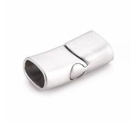 Airssory 5 Sets 24x12mm Rectangle Flat 304 Stainless Steel Magnetic Clasps End Clasp Fasteners Connector Buckles Clasps for DIY Jewellery Leather Bracelet Necklace Crafts