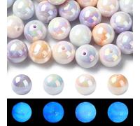 Airssory 50 pcs 16MM Opaque Mixed Colors Bubblegum Beads Chunky Ball Acrylic Beads Glow in The Dark for DIY Jewellery Necklace Bracelets Keychain Home Party Decoration