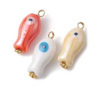 Airssory 50 pcs Mixed Colours Ceramic Porcelain Fish with Evil Eye Charms Sea Animals Jesus Charms for DIY Jewellery Bracelet Necklace Earring Bag Keychain Phone Decor