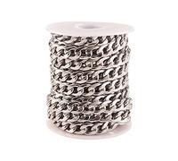 Airssory 5m/16.4ft 304 Stainless Steel 14x10mm Miami Cuban Link Chains Chunky Twist Curb Chains with Spool for Pendant Necklace Jewellery Making