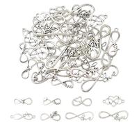 Airssory 80 pcs 8 Styles Tibetan Style Infinity Links Charms Antique Silver Infinity Symbol Connector Charms for DIY Jewellery Bracelet Necklace Earring Bag Keychain Phone Decor