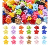 Airssory Acrylic Flower Shank Buttons, Mixed Colors, 11x7mm, 2mm Hole, 100 Pieces, for Sewing, Crafting, DIY Apparel Decoration