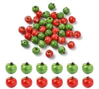 Airssory Ceramic Porcelain Apple Shaped Beads, 2 Colours, 3D Fruit Spacer Beads, for DIY Jewellery Making, Bracelet Necklace Earring Crafts, Red and Green, 40 Pieces