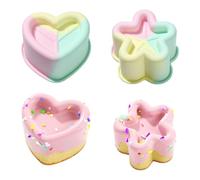 Airssory Heart and Star Silicone Cake Baking Molds, 2 Pack, Non-Stick Flexible Moulds for Cakes, Cupcakes, Fondant, Chocolate, 12.5x11cm and 12.2x7.1cm