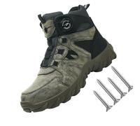 Airstride Safety Boots For Men, Comfortable Steel Toe Cap Air Cushion Safety Trainers Boots, Work Boots Lightweight Work Shoes (Green, Adult, Men, 8, Numeric, UK Footwear Size System, Medium)