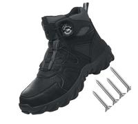 Airstride Safety Boots For Men, Comfortable Steel Toe Cap Air Cushion Safety Trainers Boots, Work Boots Lightweight Work Shoes (Black, Adult, Men, 8.5, Numeric, UK Footwear Size System, Medium)