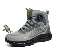 Airstride Safety Trainers Mens 2.0, 2025 New Non-tie Anti Smashing Anti Stab Comfortable Anti-Slip Safety Boots Shoes (Gray, Adult, Men, 9.5, Numeric, UK Footwear Size System, Medium)