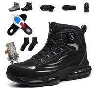 Airstride Safety Trainers Mens 2.0,AirStride 2.0 Safety Shoes-Complete Protection for Warehouse Workers,2026 New Non-tie Anti Smashing Anti StabComfortable Anti-Slip Safety Boots Shoes (Schwarz,10.5)