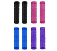 Airsun 4 Pairs Bicycle Handle Bar Grips Mushroom Grips For BMX/MTB/Road Mountain/Boys and Girls Kids Bikes, 4 Colors, Black, Blue, Pink, Purple