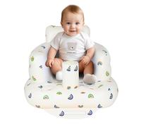 AirSwim Inflatable Baby Seat, Inflatable Baby Chair for Babies 3 Months and Up, Summer Blow Up Chair with Built in Air Pump, Bumbo Seat for Sitting Up, Palying, Camping, Rainbow