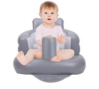 AirSwim Inflatable Baby Seat, Inflatable Baby Chair for Babies 3 Months and Up, Summer Blow Up Chair with Built in Air Pump, Infant Floor Sofa for Learning to Sit, Palying, Camping, Gray