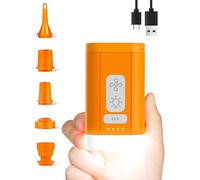 AirSwim Portable Air Pump for Inflatables, 4kPa Mini Air Pump with Camping Light, Tiny Pump Rechargeable Air Pump with 1200mAh Battery for Air Mattress Pool Floats Vacuum Storage Bags (Orange)