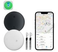 airtag air tag airtags smart tracker tags tile airtag apple gps tracker tag with Find My App finder 1/2/4 White&Black (iOS Only) (2-White-Brack)