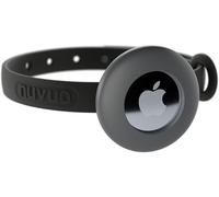 Airtag Breakaway Cat Collar - Soft, Comfortable, and Lightweight Safety Buckle Collar with Air Tag GPS Tracker Holder for Outdoor Cats and Sensitive Skin Kittens by Nuvuq (6 ⅞" to 10 ¼", Black)