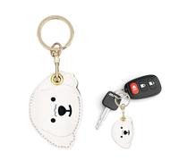 Airtag Case Holder,Cute Leather Case for AirTag Keyring for Keys, Bags, Luggage,Pet Collars - Anti-Lost and Scratch-Resistant Design for Apple Air Tags