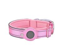 Airtag Dog Collar, Adjustable Reflective Dog Collar for Apple Air Tag, Quick Release Buckle & Holder, Anti-lost Dogs Collars for Small Medium Large Pets (Pink, Small (30-37 cm))