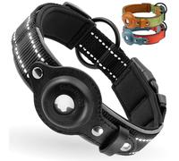 Airtag Dog Collar, CollarDirect, Reflective Dog Collar for Apple Air Tag for Large, Medium, and Small Dogs (Black, M, 34-42 cm)