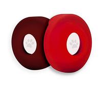 Airtag Dog Collar Holder, Silicone Pet Collar Case for Apple Airtag, Anti-Lost Air Tag Cover for Luggage and Handbag (Red/Burgundy)