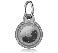Airtag Holder, Airtag Keyring, TPU & Hard PC Air tag Case, Metal Spring Keychain for Car Keys, Bags, Accessories for Apple Air Tag (Clear Black)