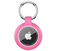 AirTag Holder AirTag Silicone Case, with Key Ring, TPU Waterproof Protective Case for AirTags Keychain for Keys, Bags, Luggage, Pet Collar, Anti-Lost and Scratch-Resistant, Fully Covered (Rose Red)
