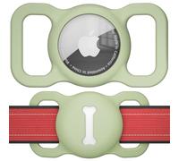 AirTag Holder Case for Dog Collar, Pet Loop Cover for Apple Air Tag GPS Tracking Finder, Silicone Air Tags Protective Cover with Bone Pattern Hollow Out Pet Accessories