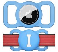 AirTag Holder Case for Dog Collar, Pet Loop Cover for Apple Air Tag GPS Tracking Finder, Silicone Air Tags Protective Cover with Bone Pattern Hollow Out Pet Accessories