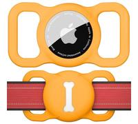 AirTag Holder Case for Dog Collar, Pet Loop Cover for Apple Air Tag GPS Tracking Finder, Silicone Air Tags Protective Cover with Bone Pattern Hollow Out Pet Accessories