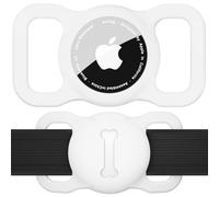 AirTag Holder Case for Dog Collar, Pet Loop Cover for Apple Air Tag GPS Tracking Finder, Silicone Air Tags Protective Cover with Bone Pattern Hollow Out Pet Accessories