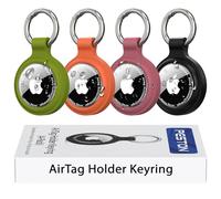 AirTag Holder Keyring (4-Pack) - IP67 Waterproof, Anti-Lost, Scratch-Resistant Case for Apple AirTag - for Keys, Pets, Luggage