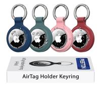 AirTag Holder Keyring, 4-Pack IP67 Waterproof Case for Apple AirTag 1 & 2