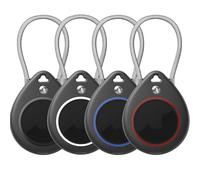 Airtag Holder Waterproof, 4-Pack Airtags Secure Holders Keychain Case w/Metal Wire, Anti-Lost Keyring Holder Attachment Compatible with Apple Airtag, Durable Travel Safe Essential Airtags Lock Cases