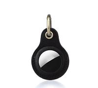Airtag Pendant, Key Fob, Case, Protective Case - Genuine Leather - Case Compatible with Apple Airtag | Black