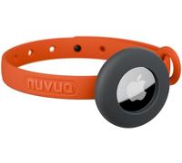 Airtag Silicone Cat Collar - Soft, Comfortable, and Lightweight Breakaway Collar with Air Tag GPS Tracker Holder for Outdoor Cats and Sensitive Skin Kittens by Nuvuq (6 ⅞" to 10 ¼", Orange)