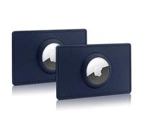 AirTag Wallet 2pcs leather Case Holder for Apple AirTags,For Men's Women's Wallets to prevent loss,Slim Anti-Lost Wallet Card Tracker(blue-2pcs)