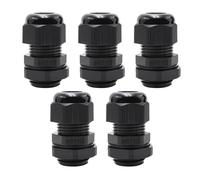 AIRTAK 1/2" NPT Cable Glands - IP68 Waterproof, Adjustable Locknut for 6-12mm Cables, Nylon PA66 (5-Pack,Black) - Ideal for Junction Boxes, Outdoor & Industrial Cable Management