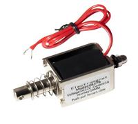 AIRTAK 12V DC High Strength Solenoid, 1A Linear Electromagnetic Actuator with 10Mm Stroke and Wired Connector, Automotive Control Systems, Door Locks, Appliances & Industry