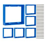 AIRTAK 3/4" Blue Dual Outlet Extender Attaches Built-In or Flush Out Electrical Enclosures Easy Installation for Sockets & Switches, With Screws (Pack of 6)