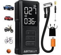 AIRTALLY i7 Tire Inflator Portable Air Compressor - 150PSI Quickly Inflate Portable Air Pump For Car Tires/Bike/Basketball, with LED Large Dual Screen, Tire Deflator, Pressure Gauge & Auto Shut-Off