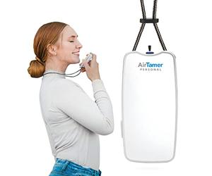 AirTamer A310W Personal Rechargeable and Portable Air Purifier Negative Ion Generator, Proven Performance, White with Metal Travel Case